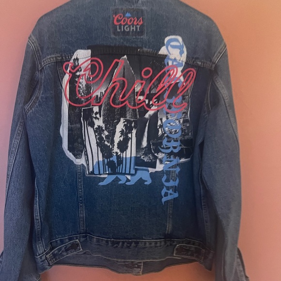 Levi’s x Coors Light Denim Jean Jacket. Unisex. Large. Custom California Chill. - Picture 6 of 8
